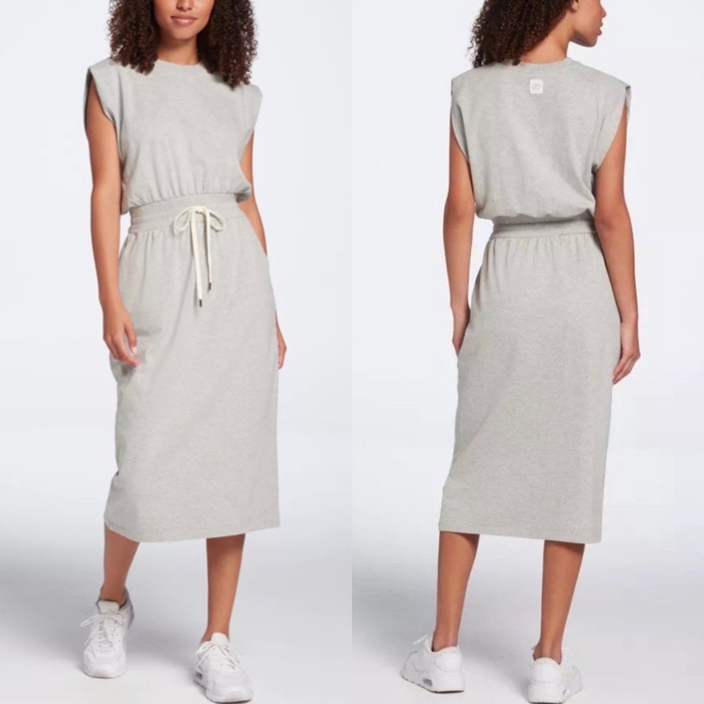 Calia Women’s Extended Shoulder Mini Dress in Light Grey Size Medium NWT